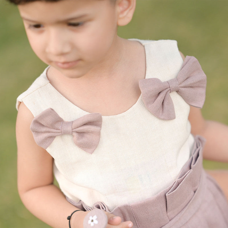 Birthday Outfits | Linen Sleeveless Blouse for Girls | White