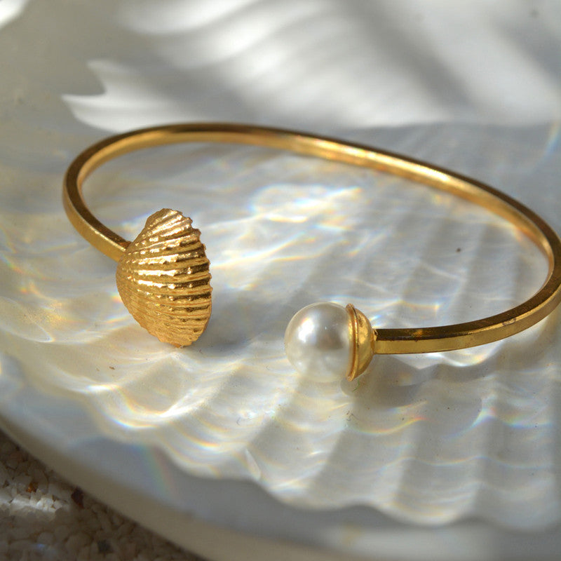 Women Bracelet | Real Ark Clams | 24K Gold Plated