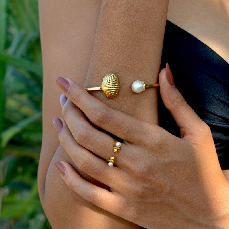 Women Bracelet | Real Ark Clams | 24K Gold Plated