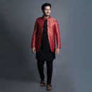 Festive Wear for Men | Banarasi Silk Jacket | Red