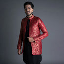 Festive Wear for Men | Banarasi Silk Jacket | Red