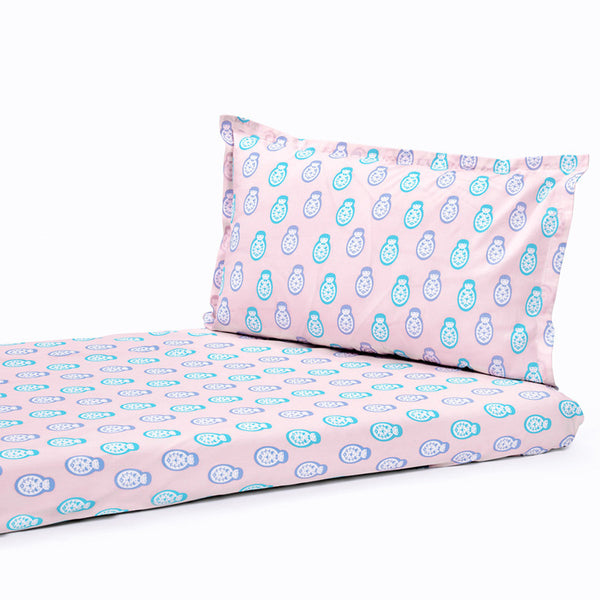 100% Cotton Kids Bedsheet Set | Pink Doll