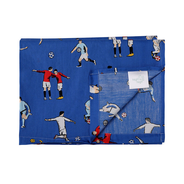 100% Cotton Kids Bedsheet Set|Blue Football