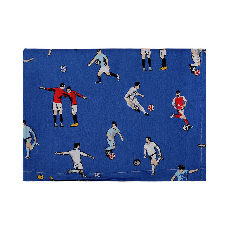 100% Cotton Kids Bedsheet Set|Blue Football