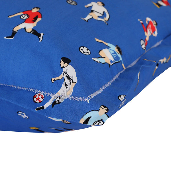 100% Cotton Kids Bedsheet Set|Blue Football