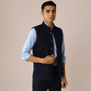 Woolen Nehru Jacket for Men | Blue