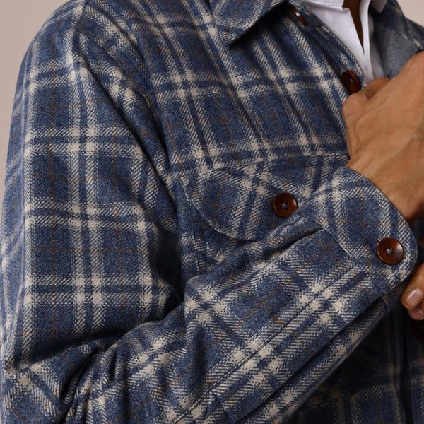 Woolen Mens Overshirt | Blue