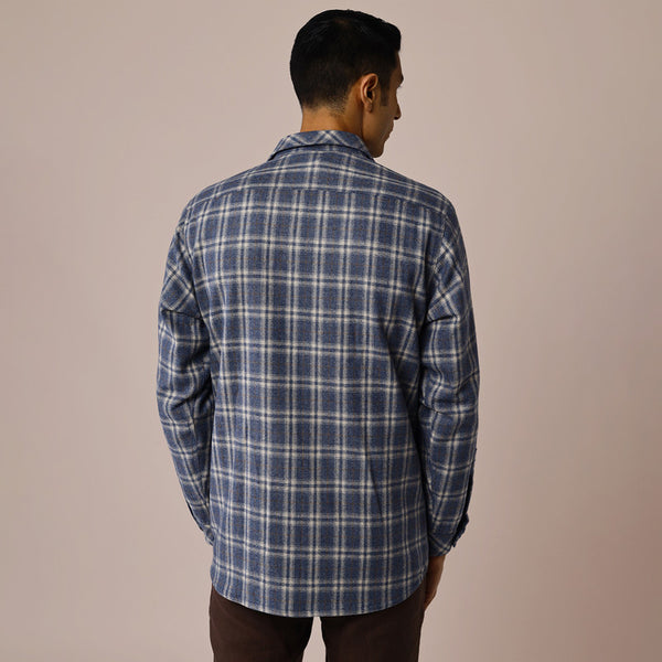 Woolen Mens Overshirt | Blue