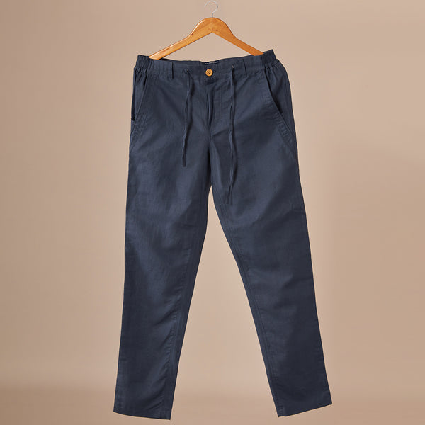 Cotton Linen Pants | Blue