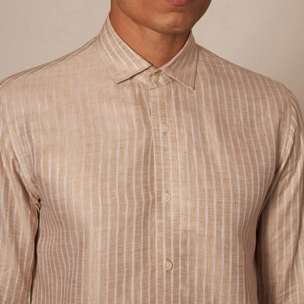 Linen Shirt | Casual Shirt | Beige