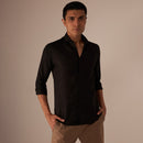 Black Linen Shirt | Casual | Full-Sleeves