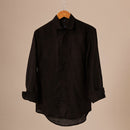 Black Linen Shirt | Casual | Full-Sleeves