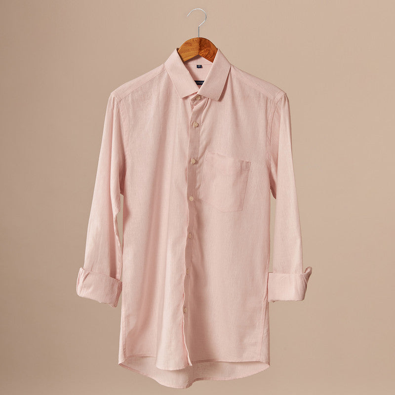 Cotton Linen Shirt | Casual Shirt | Light Pink