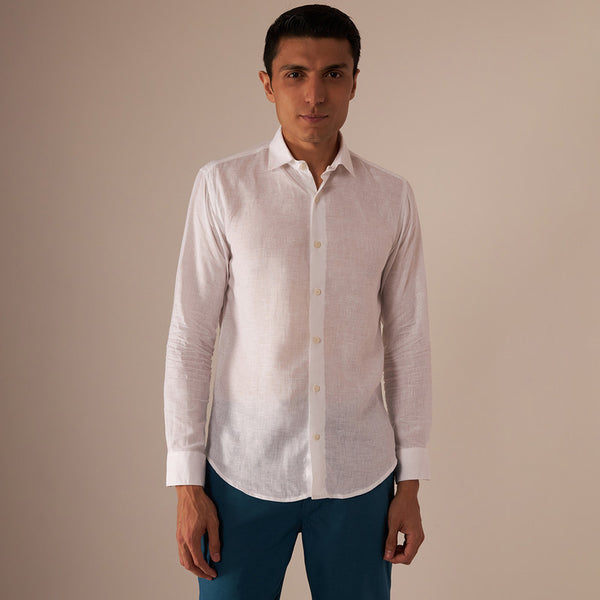 White Linen Shirt | Ivory White