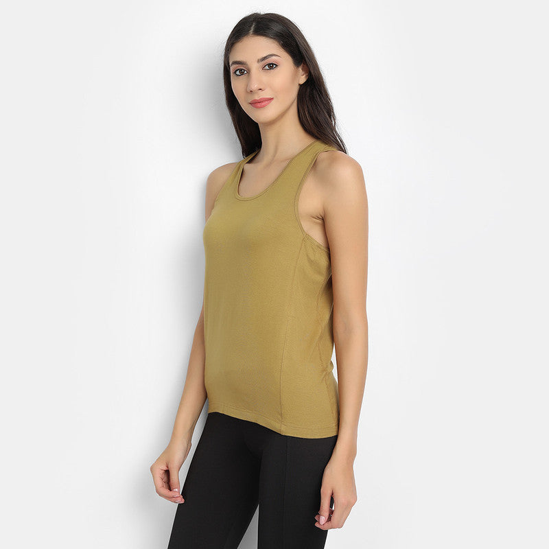 Bamboo Fabric Racerback Top | Olive