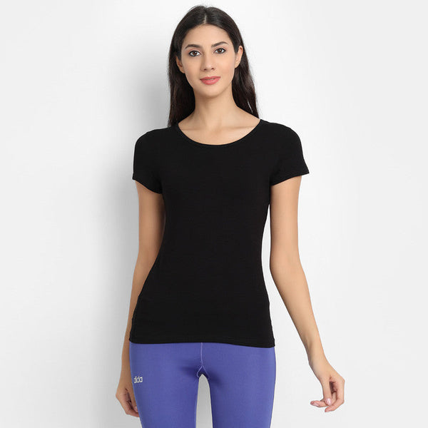 Bamboo Fabric T-shirt | Half Sleeves | Black