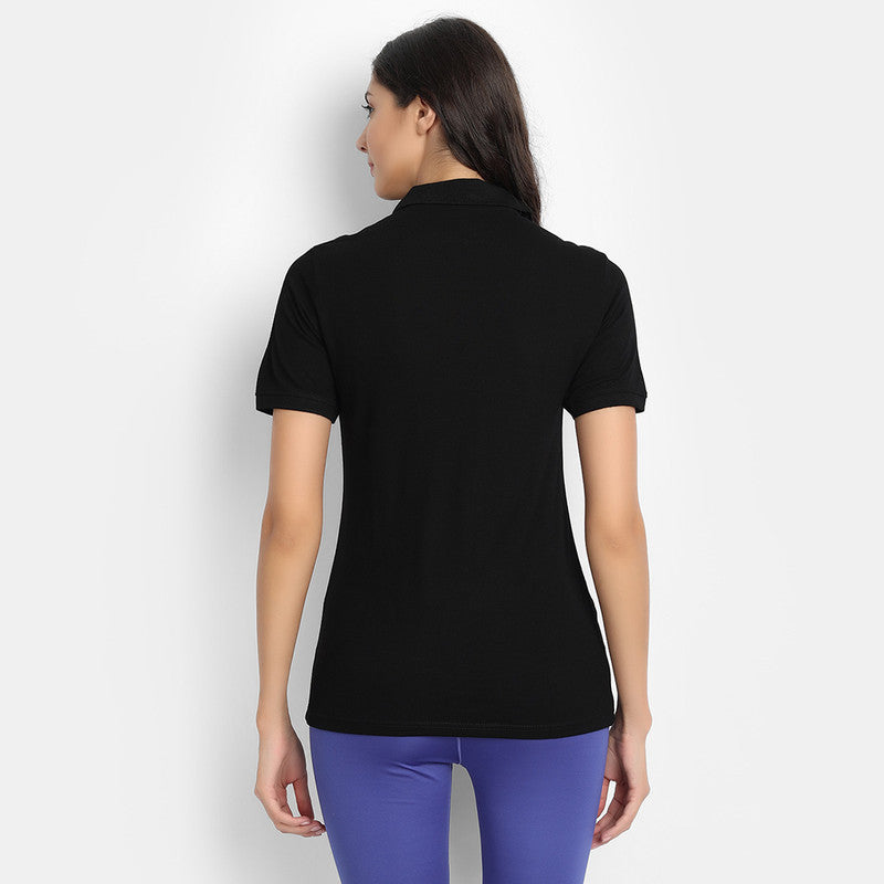 Bamboo Fabric Polo T-Shirt | Black