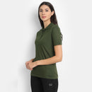 Bamboo Fabric Polo T-Shirt | Olive Green