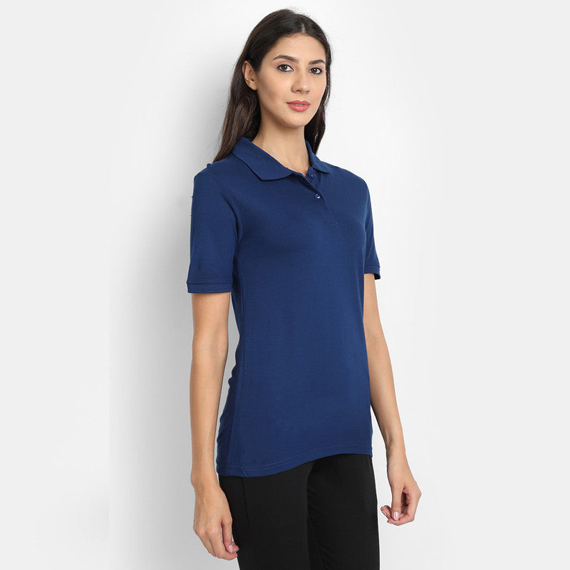 Bamboo Fabric Polo T-Shirt | Navy Blue