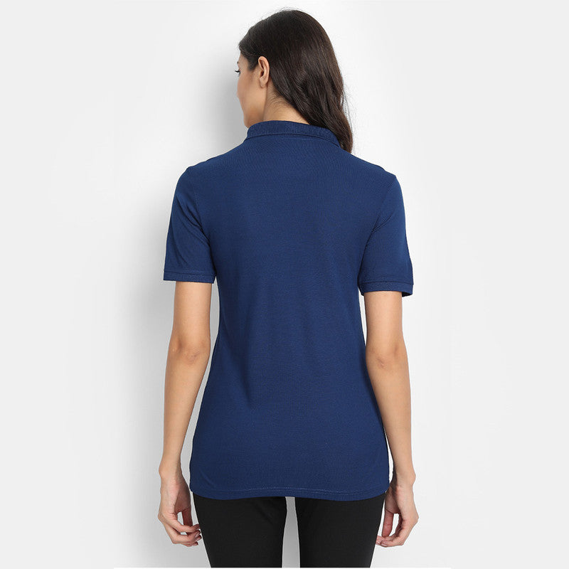 Bamboo Fabric Polo T-Shirt | Navy Blue