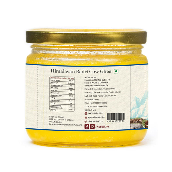 A2 Ghee | Desi Badri Cow Ghee | Curd Cultured | 250 ml