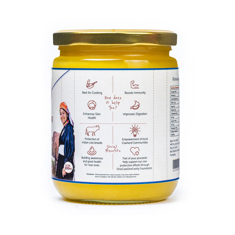 Himalayan Desi Badri Cow Ghee | A2 Curd Cultured | 500 ml | Pack of 2