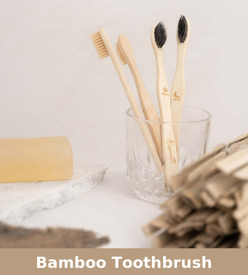 Bamboo Toothbrush | Charcoal Bristles | Zero Waste | Set of 4