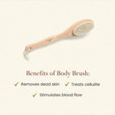 Wooden Body Brush | Double Sided Brush | 2 In 1 | Free Loofah