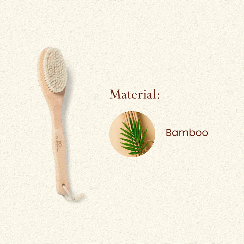 Wooden Body Brush | Double Sided Brush | 2 In 1 | Free Loofah