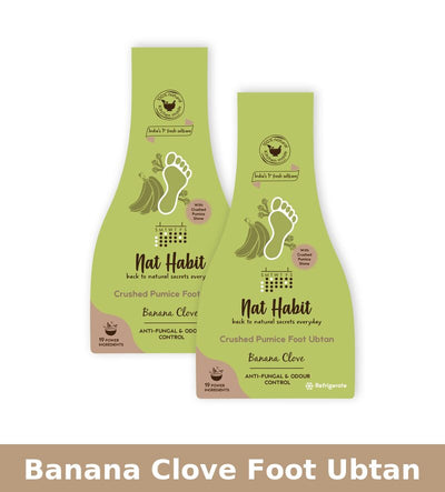 Nat Habit Banana Clove Foot Ubtan | Fights Fungus & Controls Odor | 40 g | Pack of 2
