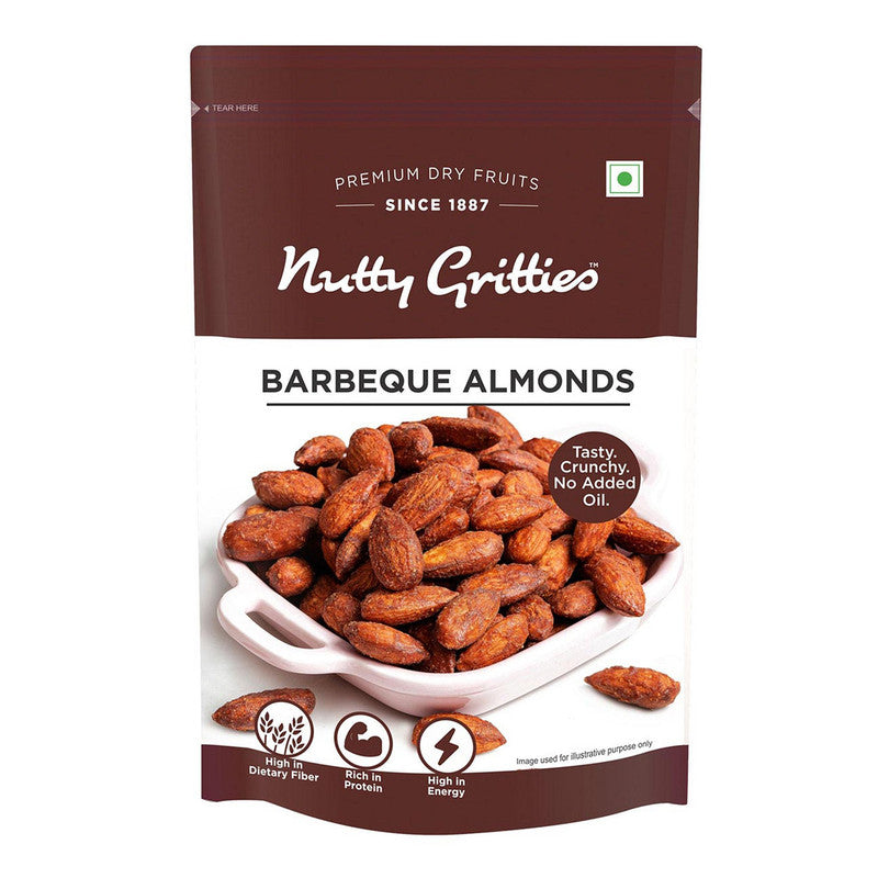 Barbeque Almonds | Dry Roasted, Non Fried & Zero Oil | 200 g