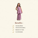 Kurta Sharara Set for Girls | Chanderi Silk | Lavender.