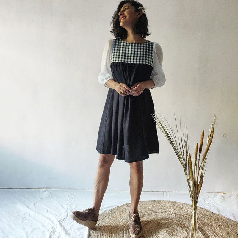 Cotton Flared Dress | Black