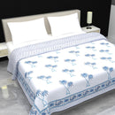 Mulmul Cotton Double Bed AC Dohar | AC Blanket | Reversible | Blue | 84 x 108 inches