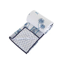 Mulmul Cotton Double Bed AC Dohar | AC Blanket | Reversible | Blue | 84 x 108 inches