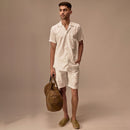 Shorts for Men | Cotton Linen Shorts | Milky White