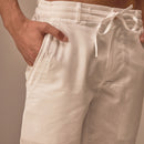 Shorts for Men | Cotton Linen Shorts | Milky White