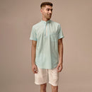 Short Kurta for Men | Cotton Linen Kurta | Powder Blue