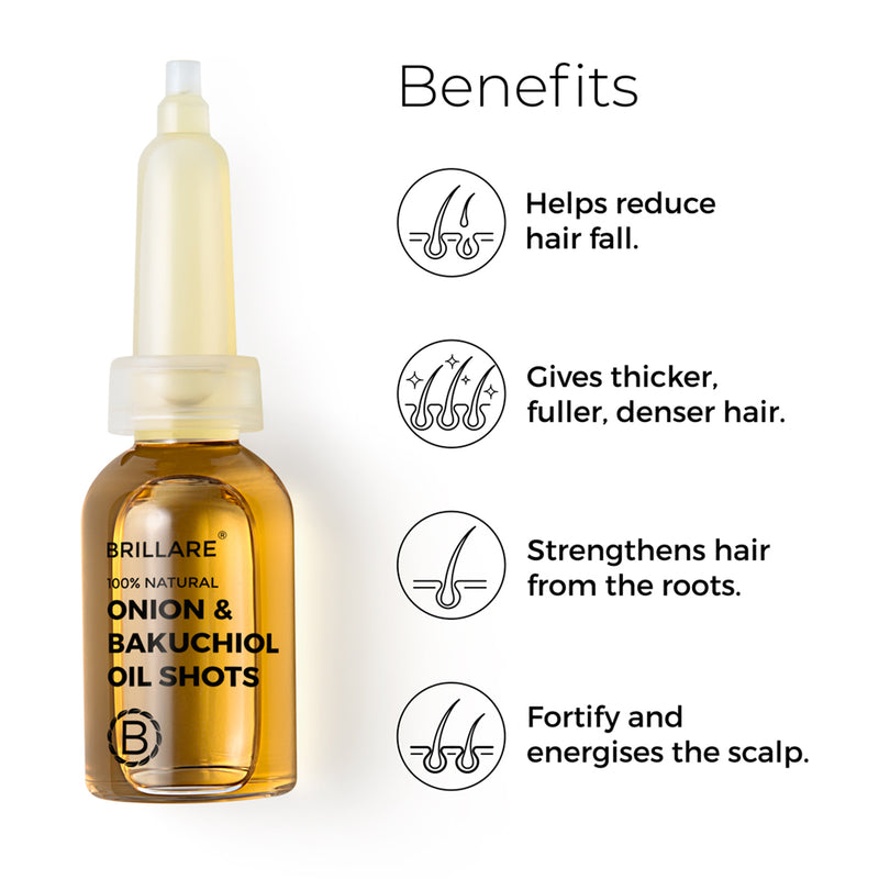 Oil Shots | Onion & Bakuchiol | For Hair Fall Reduction | Set of 8