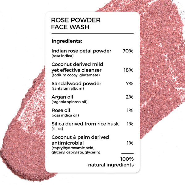 Rose Face Wash Powder | Strengthens & Revitalises Skin | 30 g