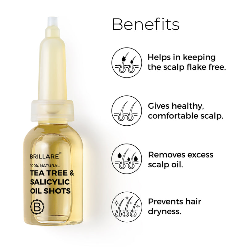 Hair Oil Shots | Tea Tree & Salicylic | For Dry, Itchy Scalp to Fights Dandruff | Set of 8