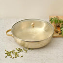 Bronze Casserole with Glass Lid | Kansa Utensils | 3.6 Litre