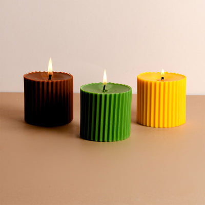 Soy Wax Scented Pillar Candles | Fruit Groove | Set of 3