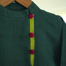 Cotton Silk Kurta for Kids | Green