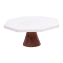 Marble Cake Stand | White & Brown | 30 cm