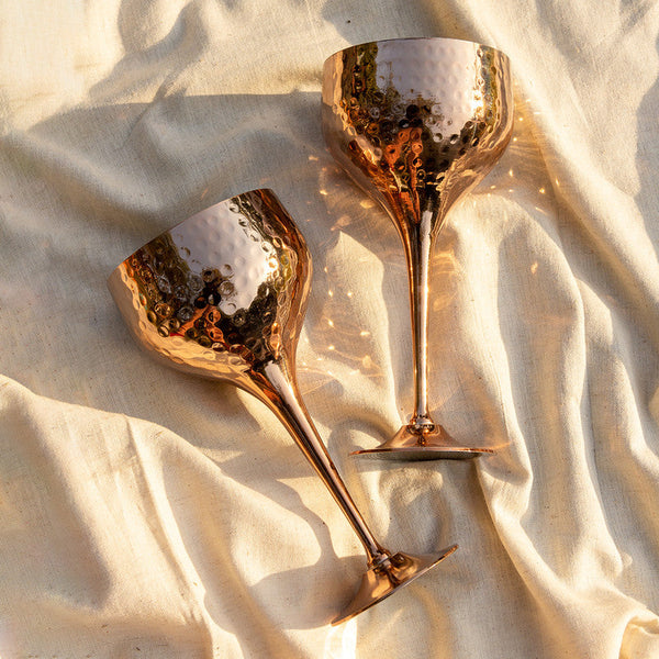 Copper Goblet Glasses | Set of 2