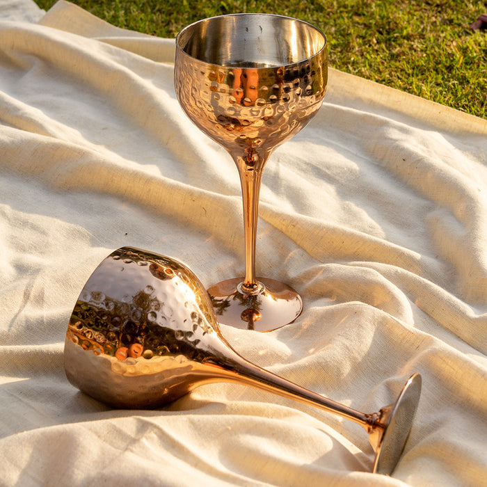 Festive Gifts | Copper Goblet Glasses | Set of 2