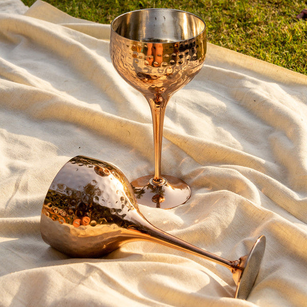 Copper Goblet Glasses | Set of 2