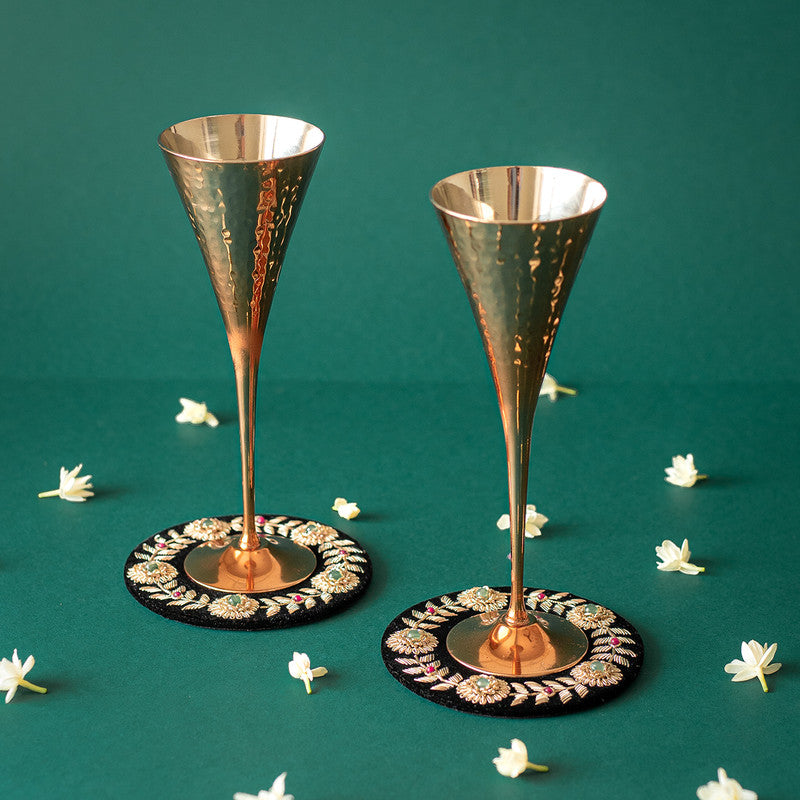 Festive Gifts | Copper Goblet Glasses | Set of 2