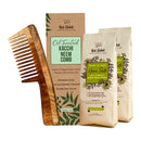 Nat Habit Wide Tooth Kacchi Neem Comb & Henna Paste | Set of 3